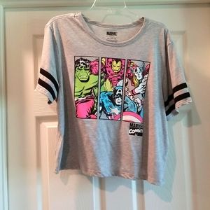 Marvel grey crop top XL